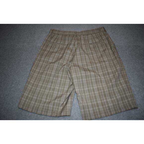 Adidas Golf Shorts Teens Mens Size 30 W Pockets Performance Stretch Tan Plaids - Picture 4 of 5